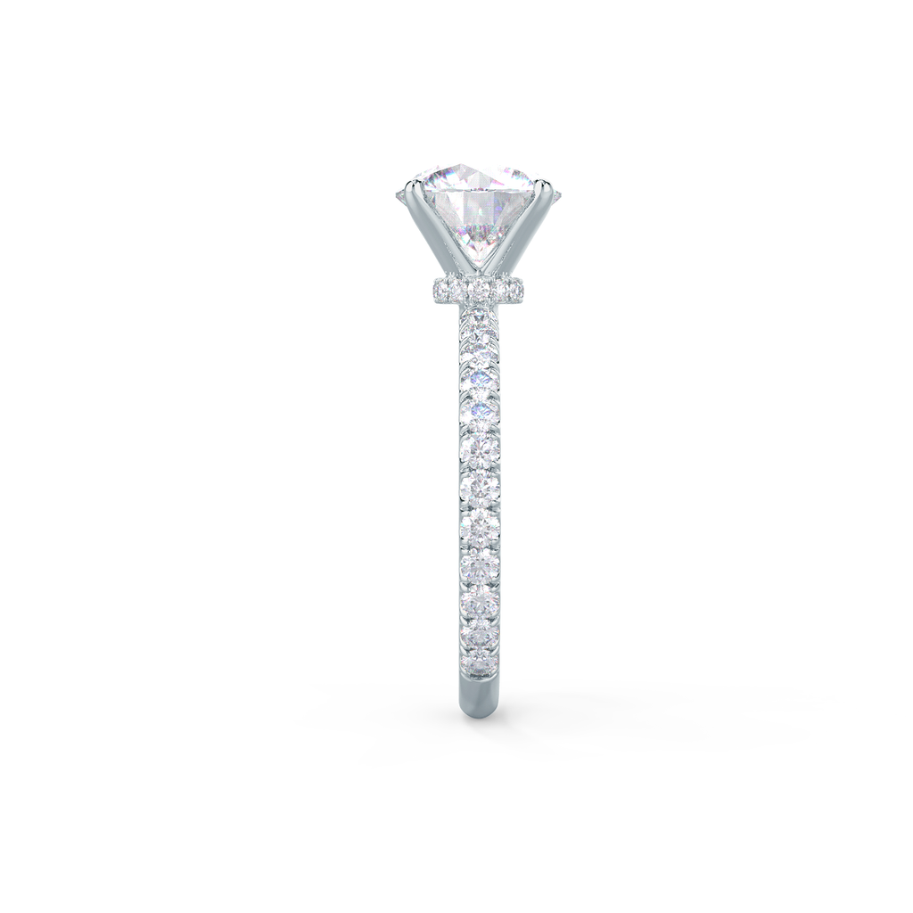 2.25 CT Round Moissanite Pave Setting Engagement Ring