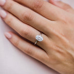 2.10 CT Oval Cut Moissanite Hidden Halo Engagement Ring