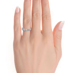 Emerald Cut & Round Moissanite 3/4Eternity Wedding Band