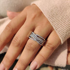 Multi Row Pave Round Cut Band