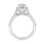 1.33CT Oval Cut Halo Moissanite Engagement Ring