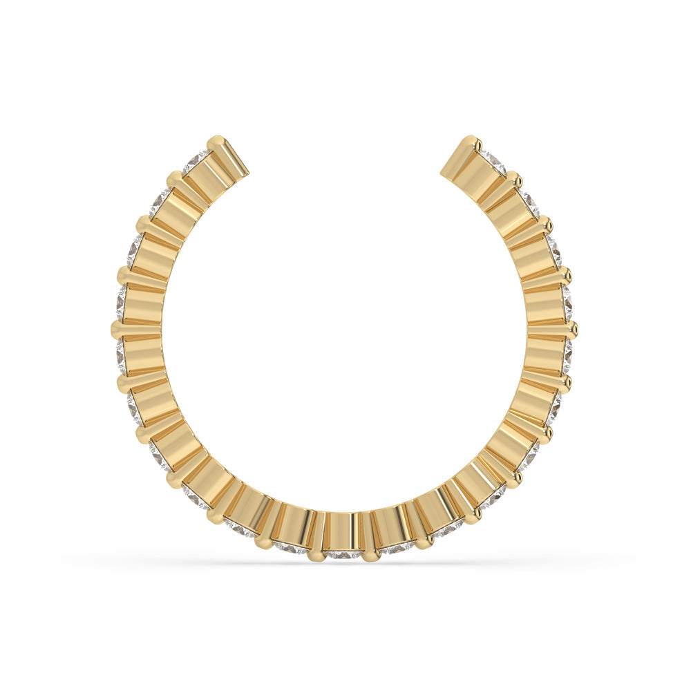 Open Gap Wedding Band - Round Diamond