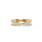 0.50 TCW Round Brilliant Cut Criss Cross Style Moissanite Wedding Band
