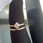 0.50CT Princess Cut Moissanite Solitaire Bridal Ring Set