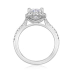 1.93ct Pear Cut Moissanite Halo Engagement Ring