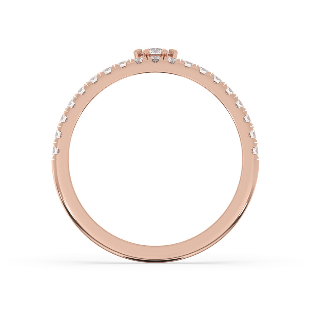 Pave Diamond Ring with Round Diamond