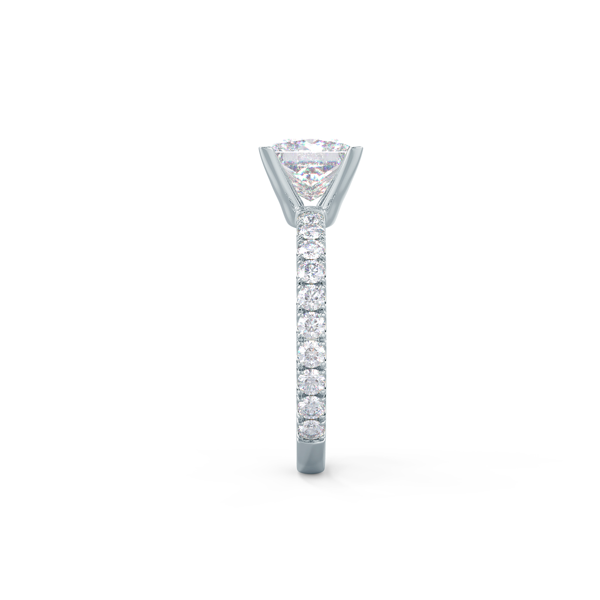 1.50CT Princess Cut Moissanite Solitaire Engagement Ring