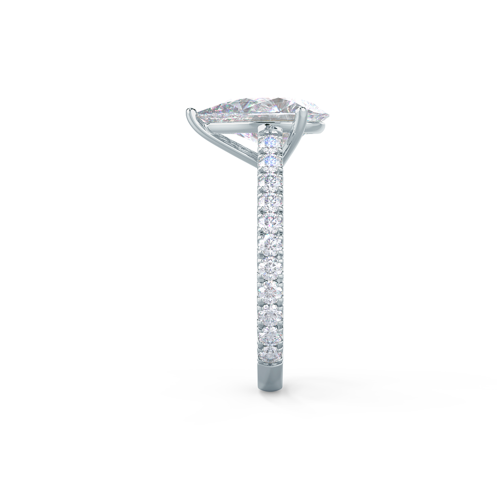 2.25 CT Pear Moissanite Pave Setting Engagement Ring