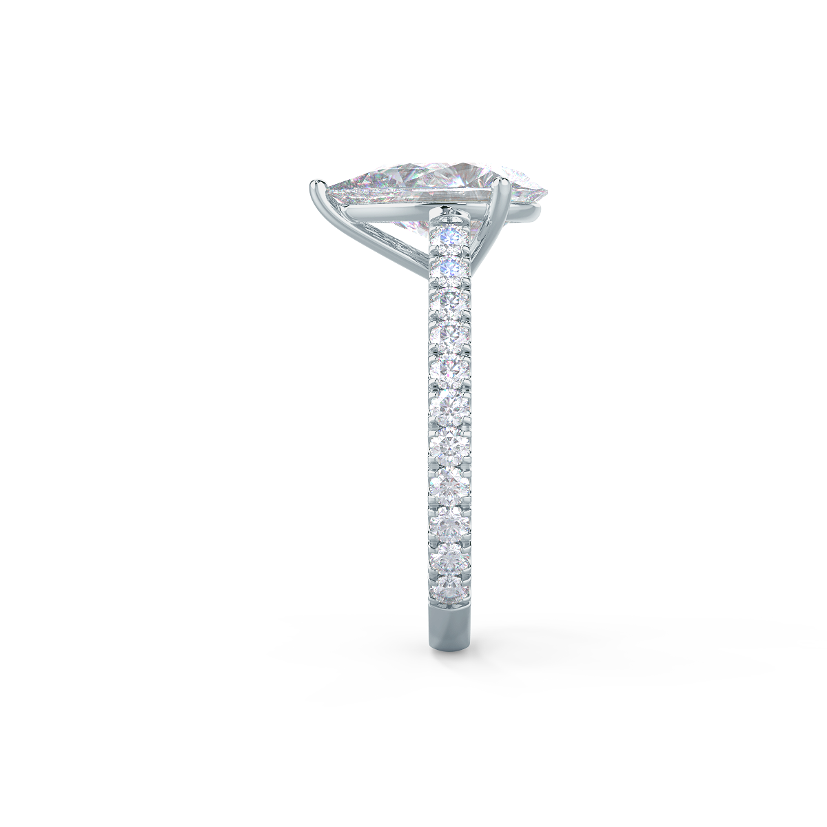 2.25 CT Pear Moissanite Pave Setting Engagement Ring