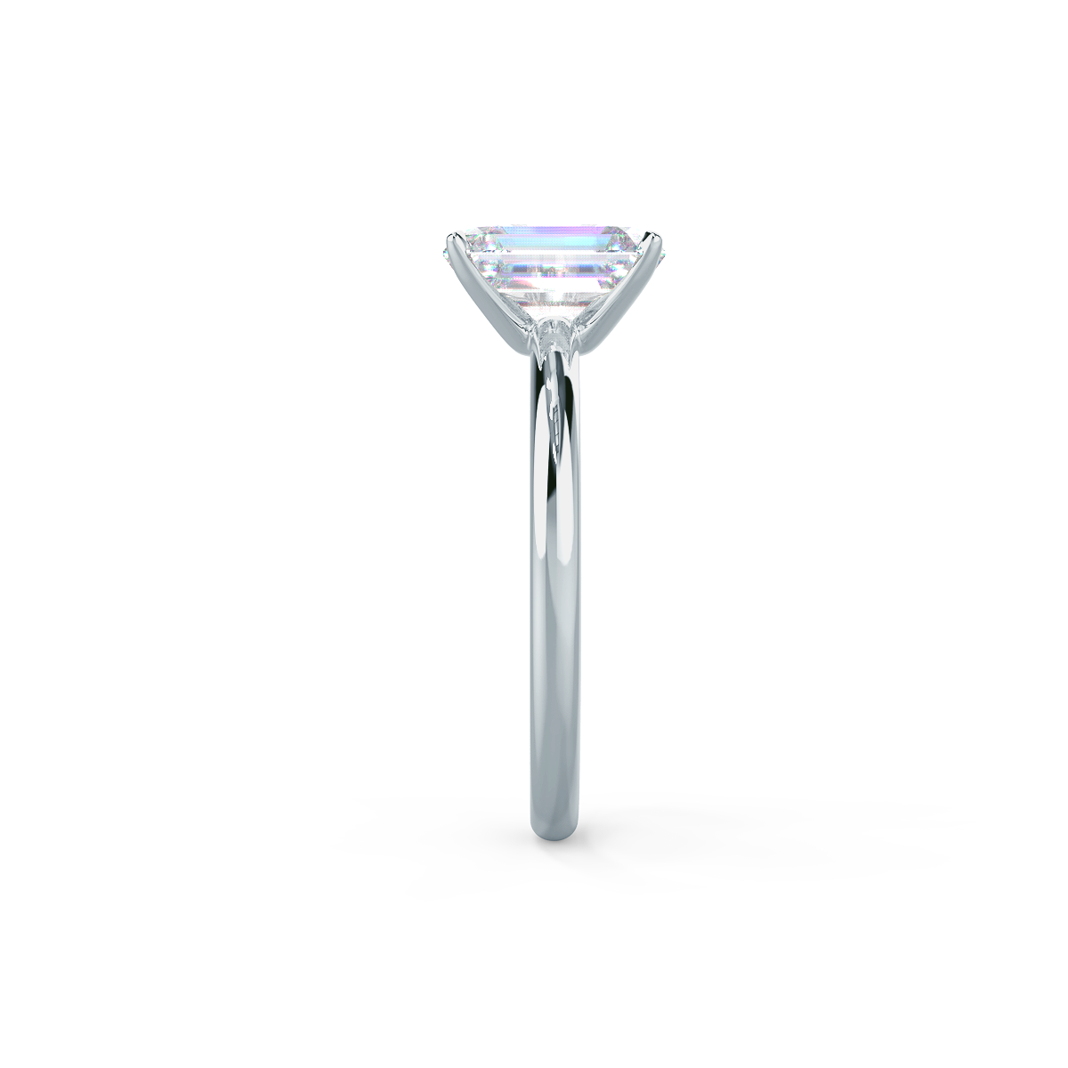 2.75 CT Emerald Cut Moissanite Solitaire Engagement Ring