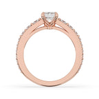 Emerald Cut Diamond Ring - Pave Diamonds