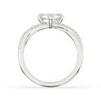 Kite Cut Engagement Ring in Pave Style – Elegant Design