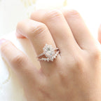 1.50CT Oval Cut Moissanite Halo Bridal Ring Set