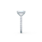 1.50 CT Emerald Cut Moissanite Pave Style Engagement Ring
