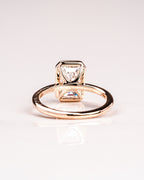 2.50 CT Emerald Cut Diamond Moissanite Bezel Engagement Ring