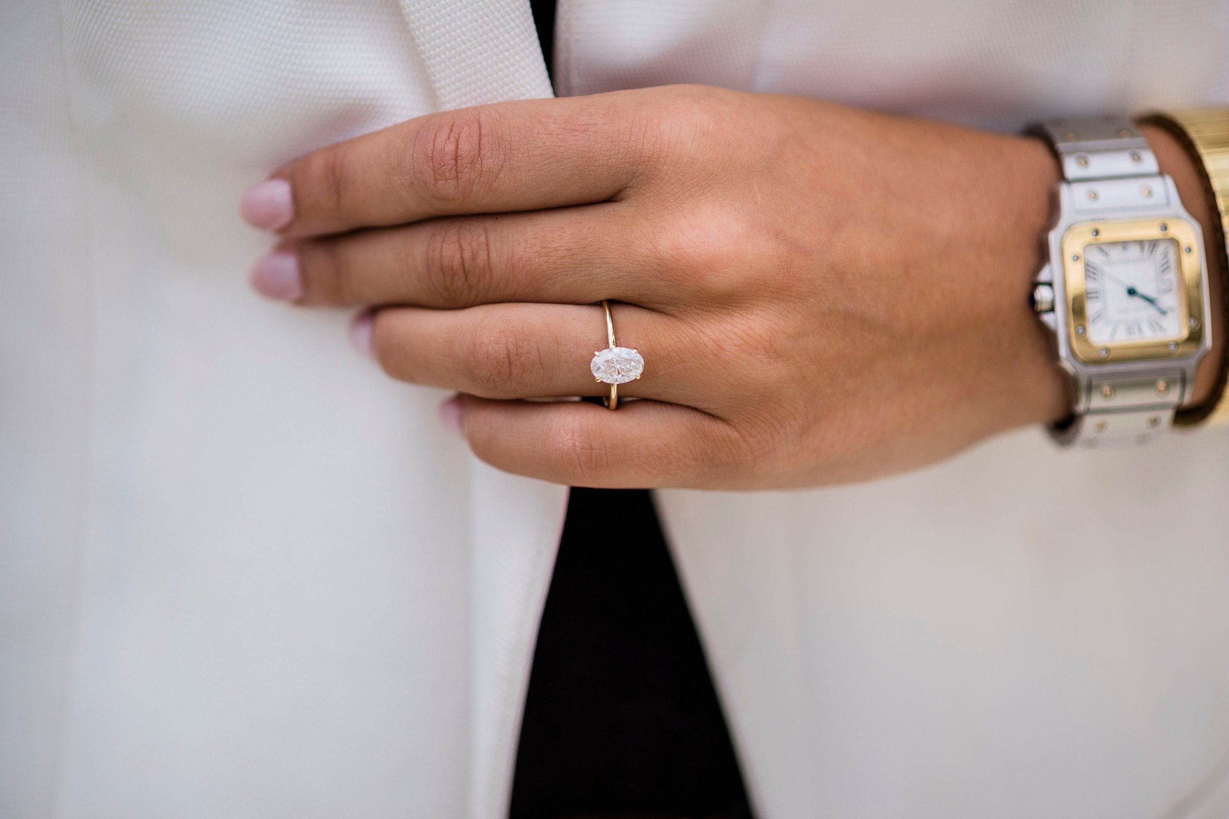 1.85 CT Oval Cut Moissanite Solitaire Engagement Ring