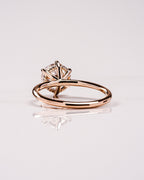 2.0 CT Round Moissanite Solitaire Engagement Ring With Hidden Halo Setting