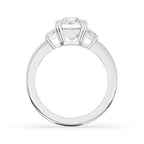 Three Stone Engagement Ring with Emerald Diamonds