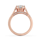Vintage Rose Gold Milgrain Engagement Ring