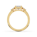 Emerald Cut Diamond Ring With Marquise Side Stones