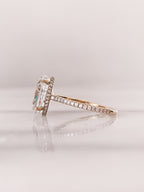 2.80 CT Oval Moissanite Hidden Halo Pave Setting Engagement Ring
