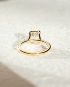 1.0 -3.0 CT Emerald ⁠Cut Lab Grown Diamond Bezel  Engagement Ring
