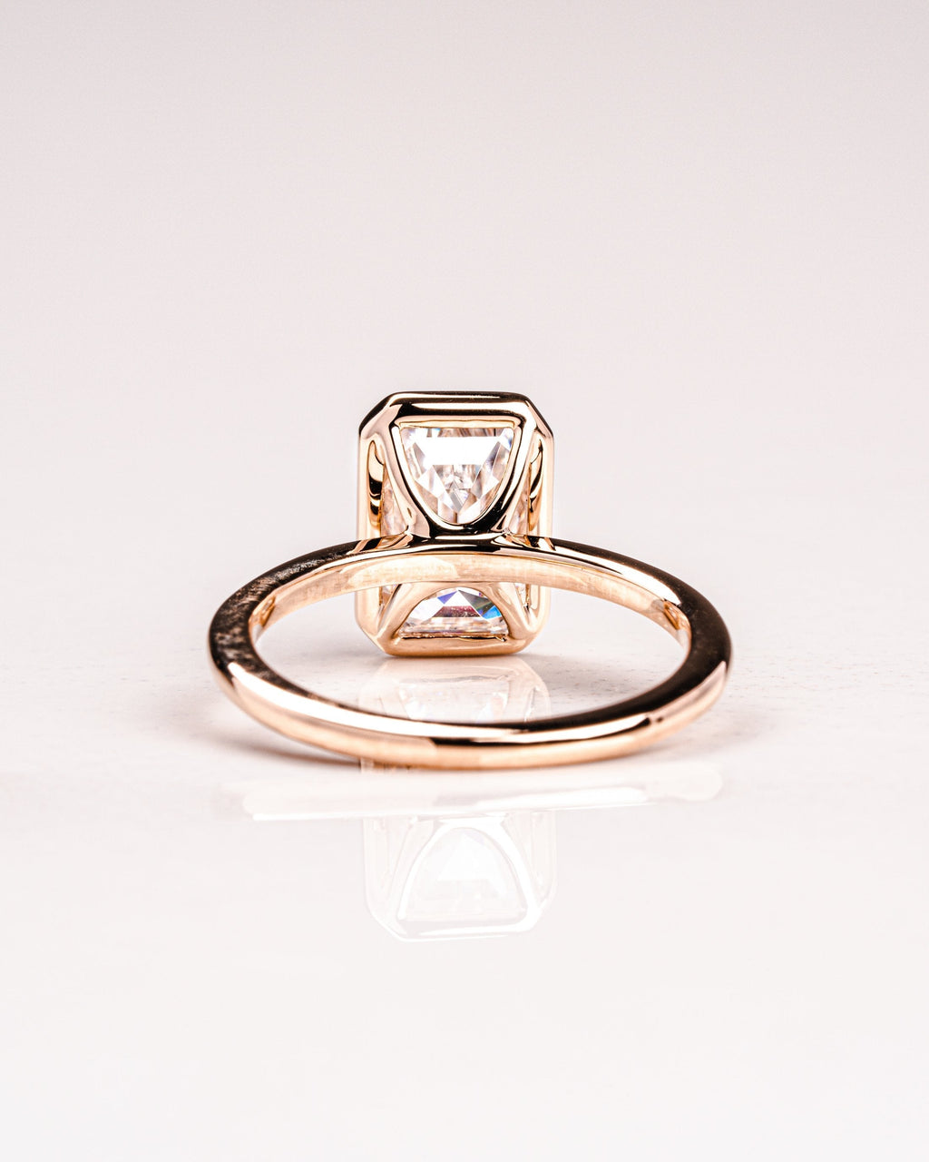 2.50 CT Emerald Cut Diamond Moissanite Bezel Engagement Ring