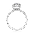 1.0CT Round Cut Halo Style Moissanite Engagement Ring