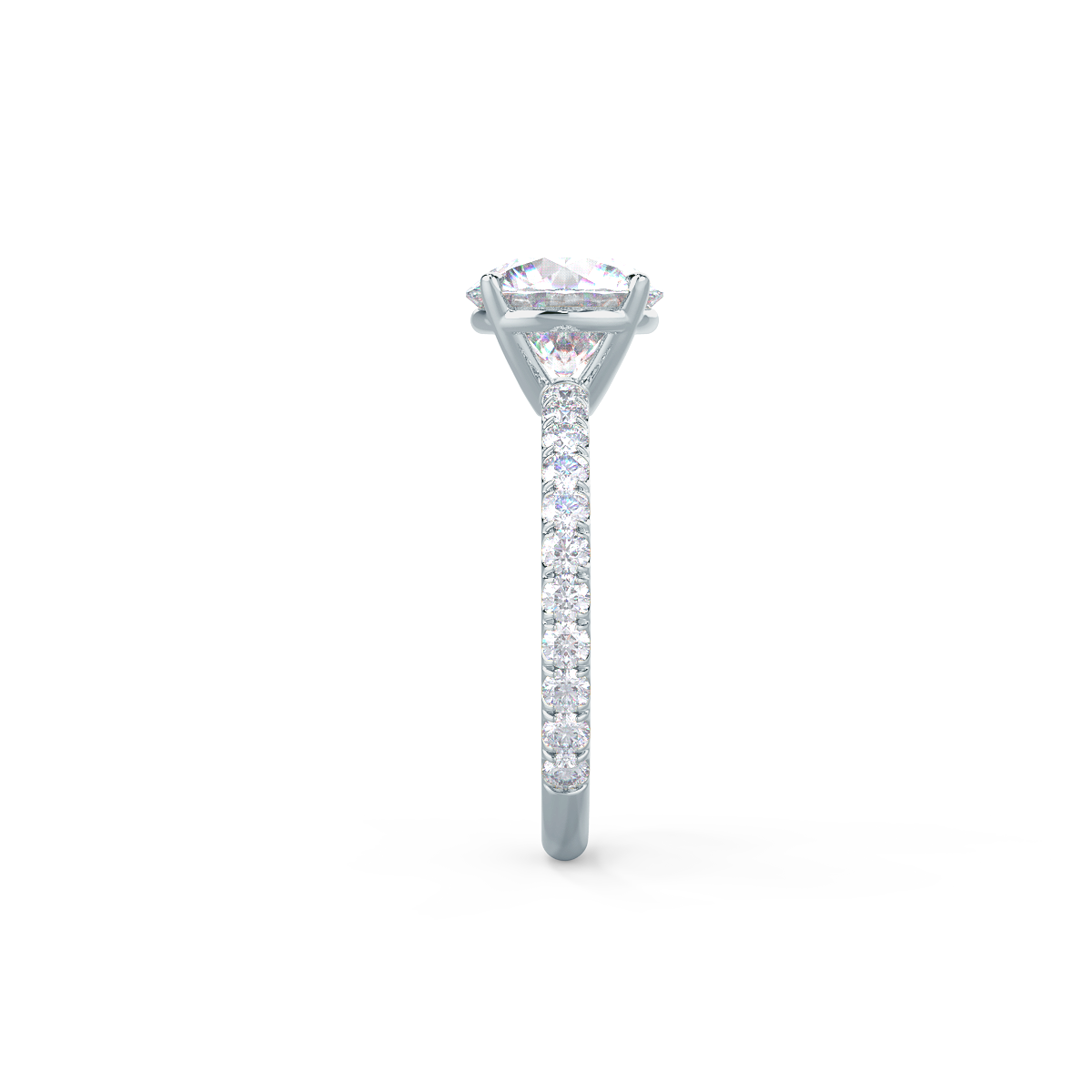 1.50 CT Round Cut Moissanite Pave Setting Engagement Ring