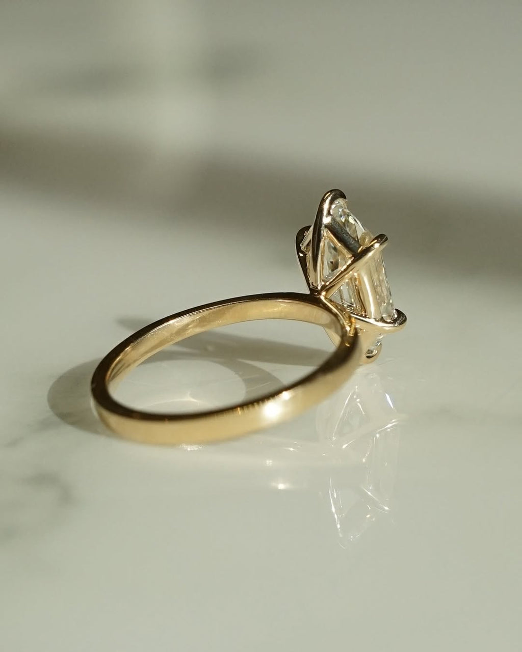1.0 -3.0 CT Hexagon ⁠Cut Lab Grown Diamond Solitaire Engagement Ring