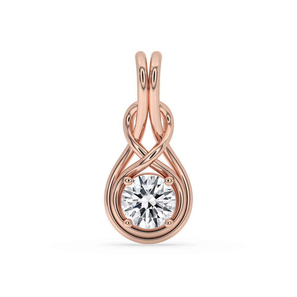 Round Diamond Pendant - Rose Gold Immagine principale del prodotto