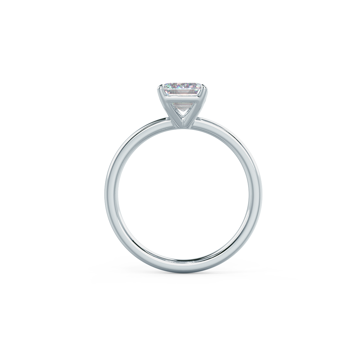 2.75 CT Emerald Cut Moissanite Solitaire Engagement Ring