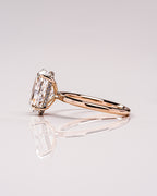 4.0 CT Oval Moissanite Hidden Halo Setting Engagement Ring