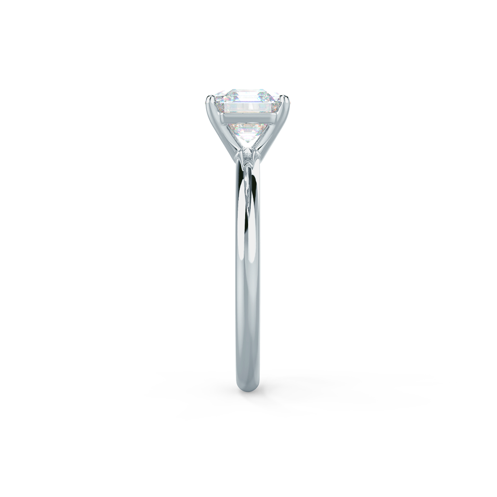 2.0 CT Asscher Cut Moissanite Solitaire Engagement Ring