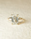 3.0 -5.0 CT Emerald Cut Lab Grown Diamond Three Stone Engagement Ring