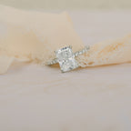 2.0 CT Radiant Moissanite Pave Setting Engagement Ring