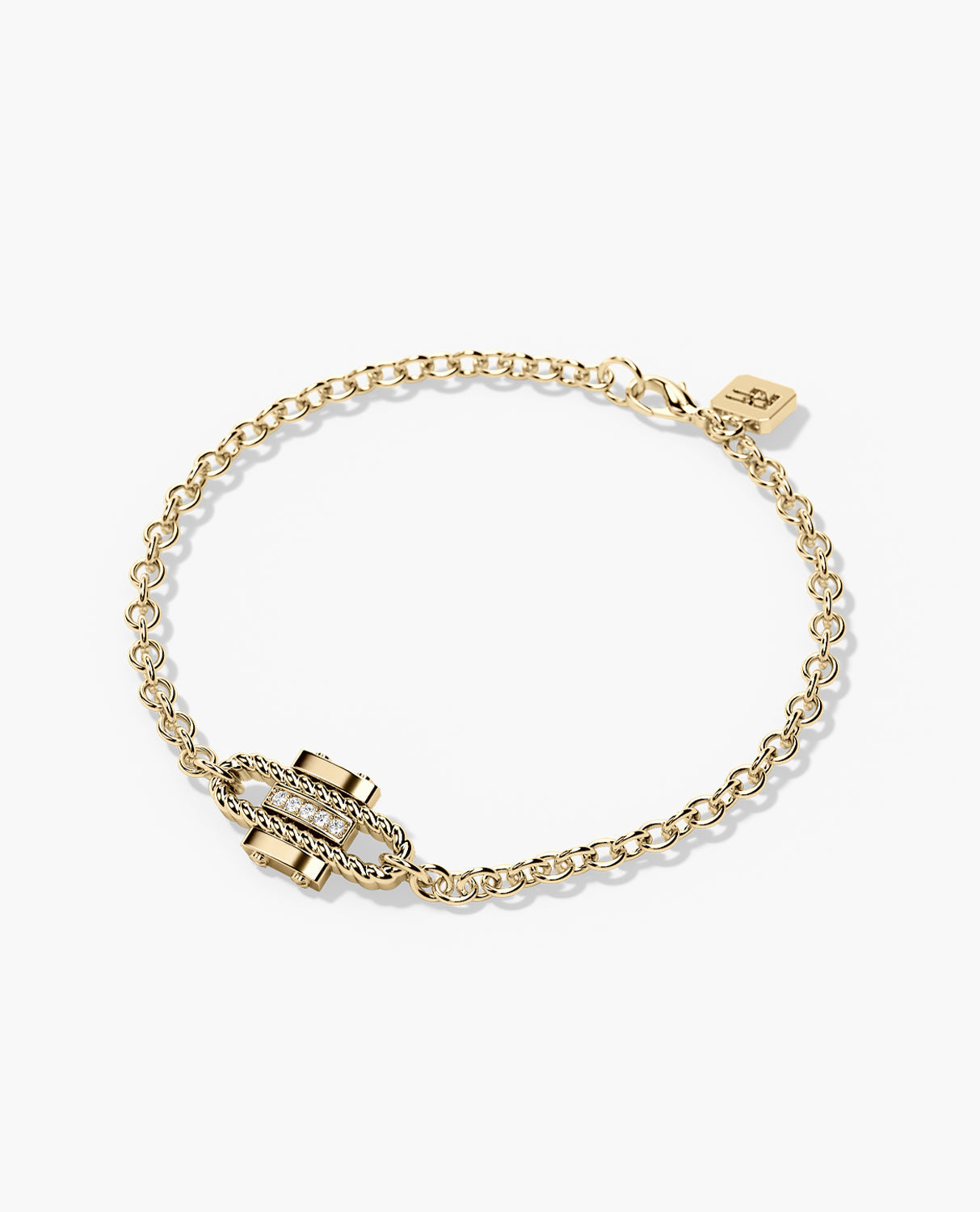 ROPES Gold Charm Bracelet with 0.05ct Diamonds