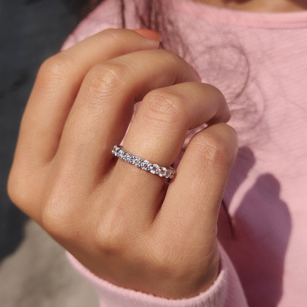 Round Diamond Eternity Band - White Gold