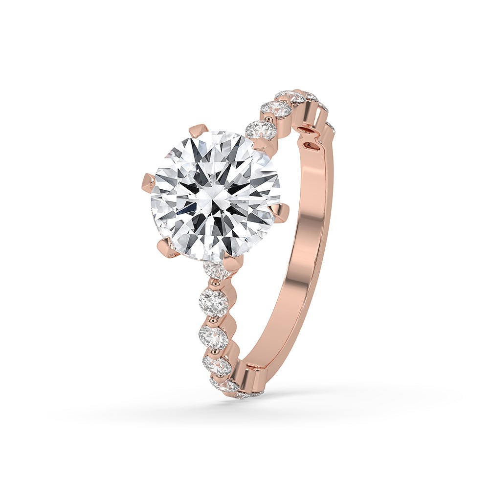 Round Cut Diamond Engagement Ring In Rose Gold Secondary image