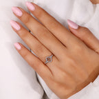 Aries Ring With Round Side Stone And Halo Style