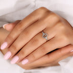 Yellow Gold Cancer Ring With Round Side Stone