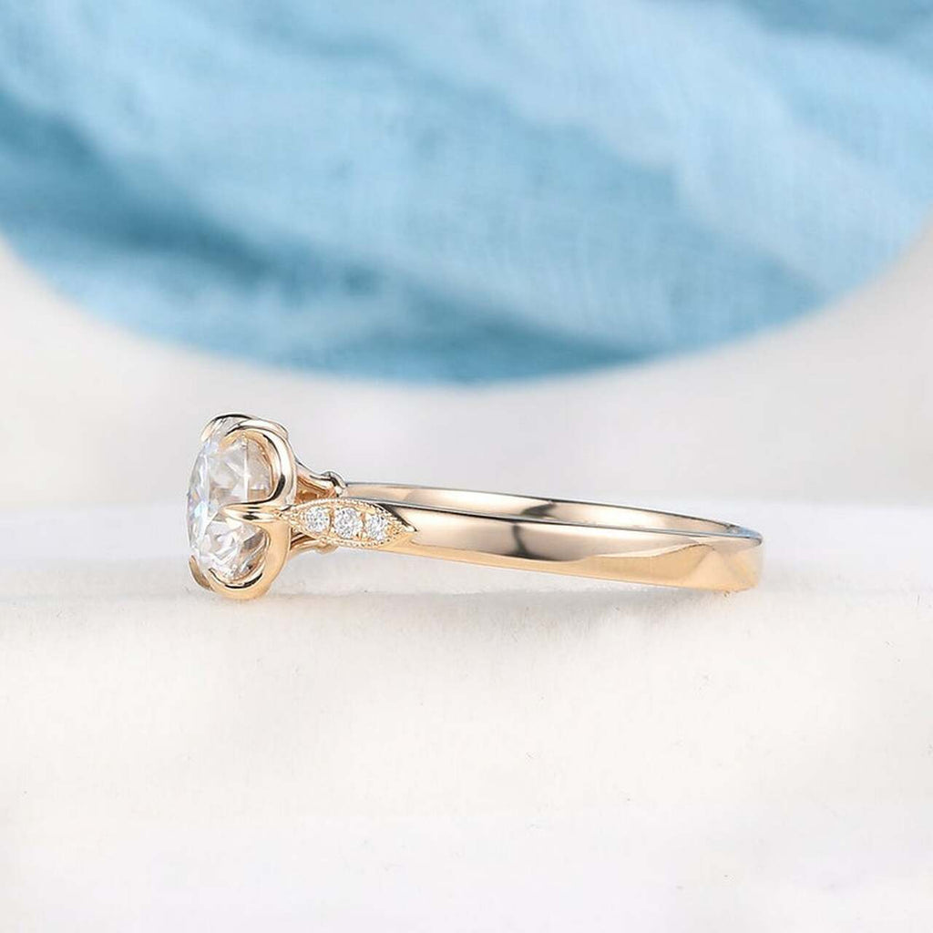 1.50CT Round Cut Moissanit Engagement Ring