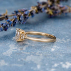 1.0CT Oval Cut Cluster Style Moissanite Engagement Ring