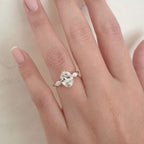 1.50 CT Oval Cut Moissanite Three Stones Engagement Ring