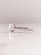 2.0 CT Cushion Moissanite Hidden Halo Pave Setting Engagement Ring