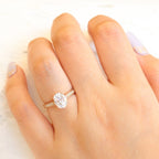 2.0 CT Oval Cut Moissanite Pave Engagement Ring