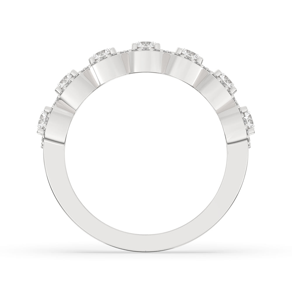 Half Eternity Round Cut Wedding Band