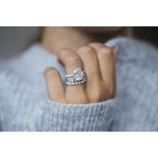 5.0 CT Elongated Cushion Moissanite Hidden Halo With Pave Setting Engagement Ring