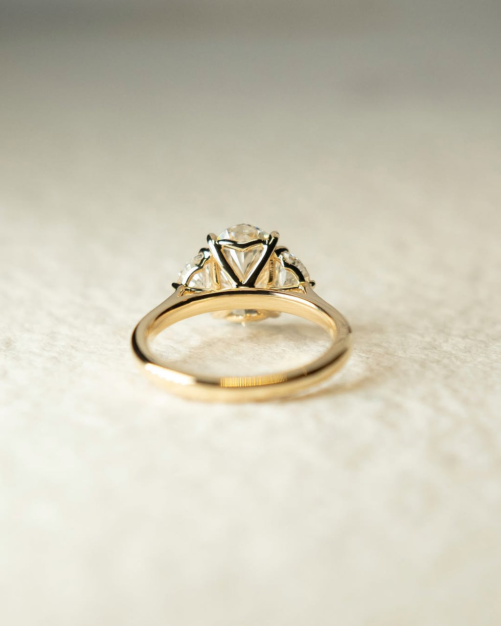 1.0-2.0 CT Oval ⁠Cut Lab Grown Diamond Three Stone Engagement Ring