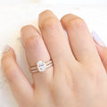 2.0CT Oval Moissanite Pave Bridal Ring Set